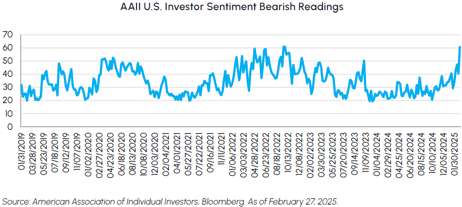 AAII U.S. investor sentiment bearish readings